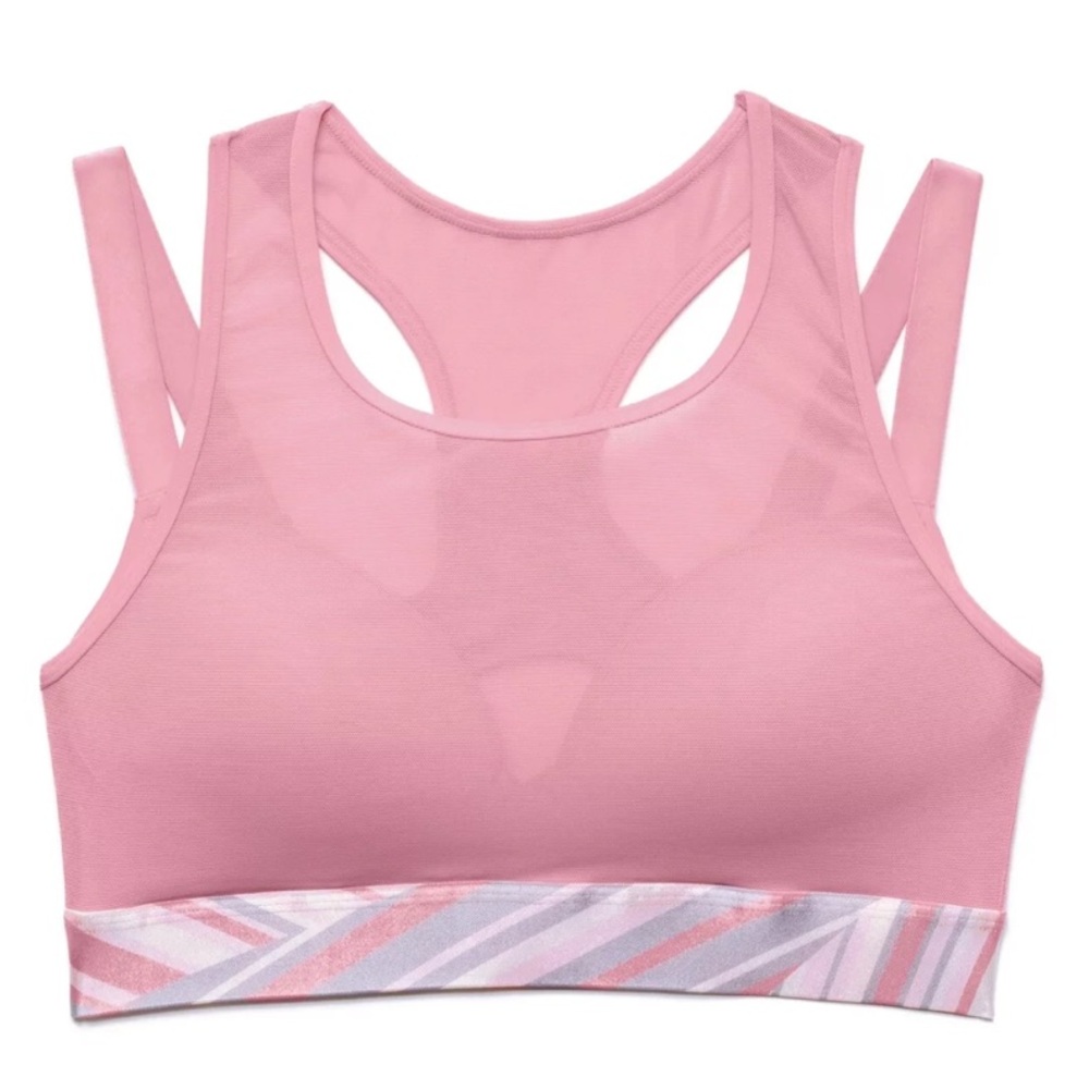 Adore Me Micah Contour Pink Sports Bra with Strappy Back